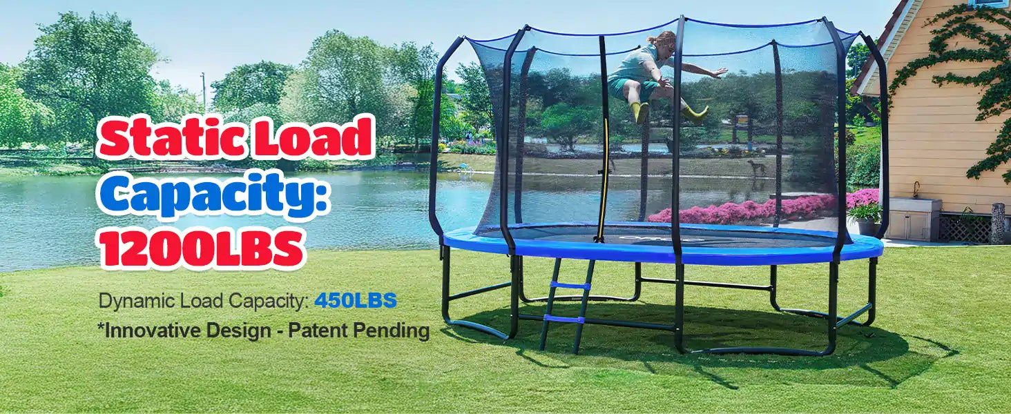 1200LBS Capacity Oval Outdoor Trampoline